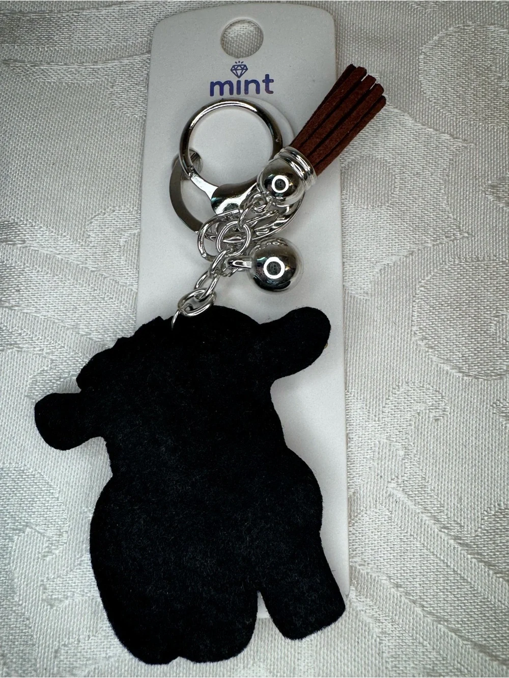 New MINT Redish brown Cow Keychain with Tassel